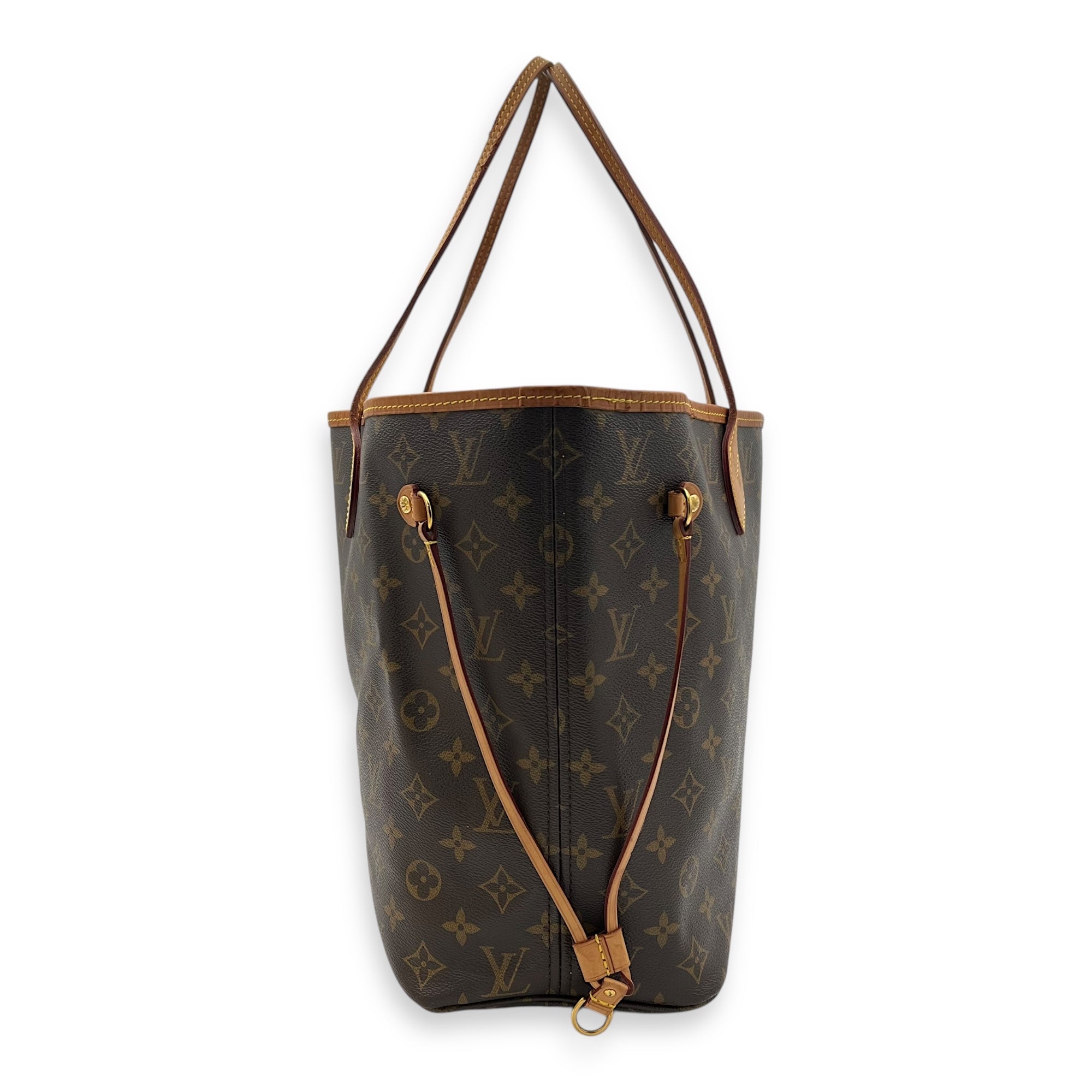 Louis Vuitton Neverfull Tote Bag MM Brown in Monogram Coated Canvas, Gold hardware_4