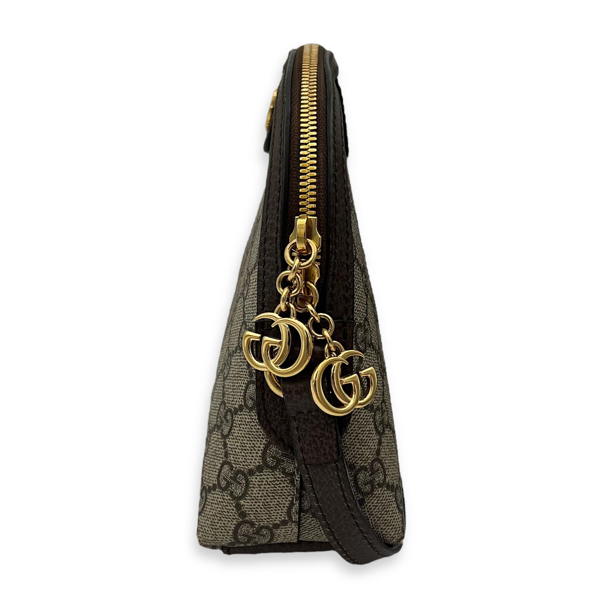 Gucci Ophidia Crossbody Bag Brown in Coated Canvas, Gold hardware_3