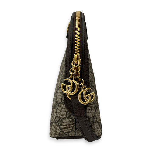 Gucci Ophidia Crossbody Bag Brown in Coated Canvas, Gold hardware_3