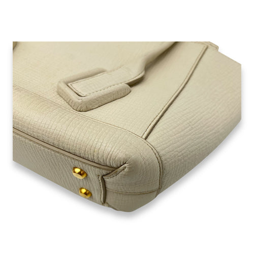 Bottega Veneta Arco White Top Handle Bag in Calfskin, Gold hardware_7