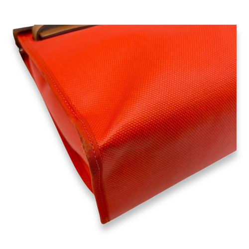 Hermès Herbag 31 Orange Mecano/ Ecru-beige/ Fauve Shoulder Bag in Toile, Palladium hardware_7