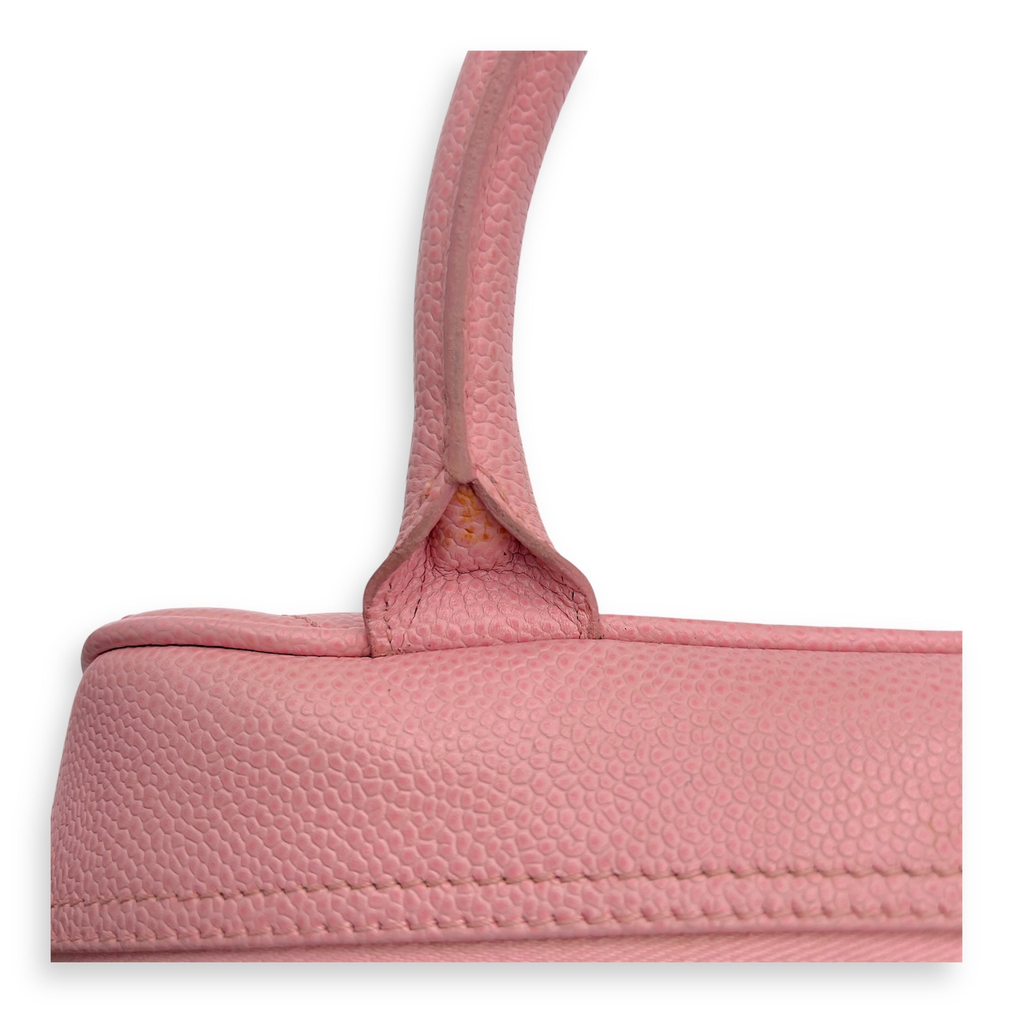 Chanel Bowling Pink Top Handle Bag in Caviar Leather, Gold hardware_15
