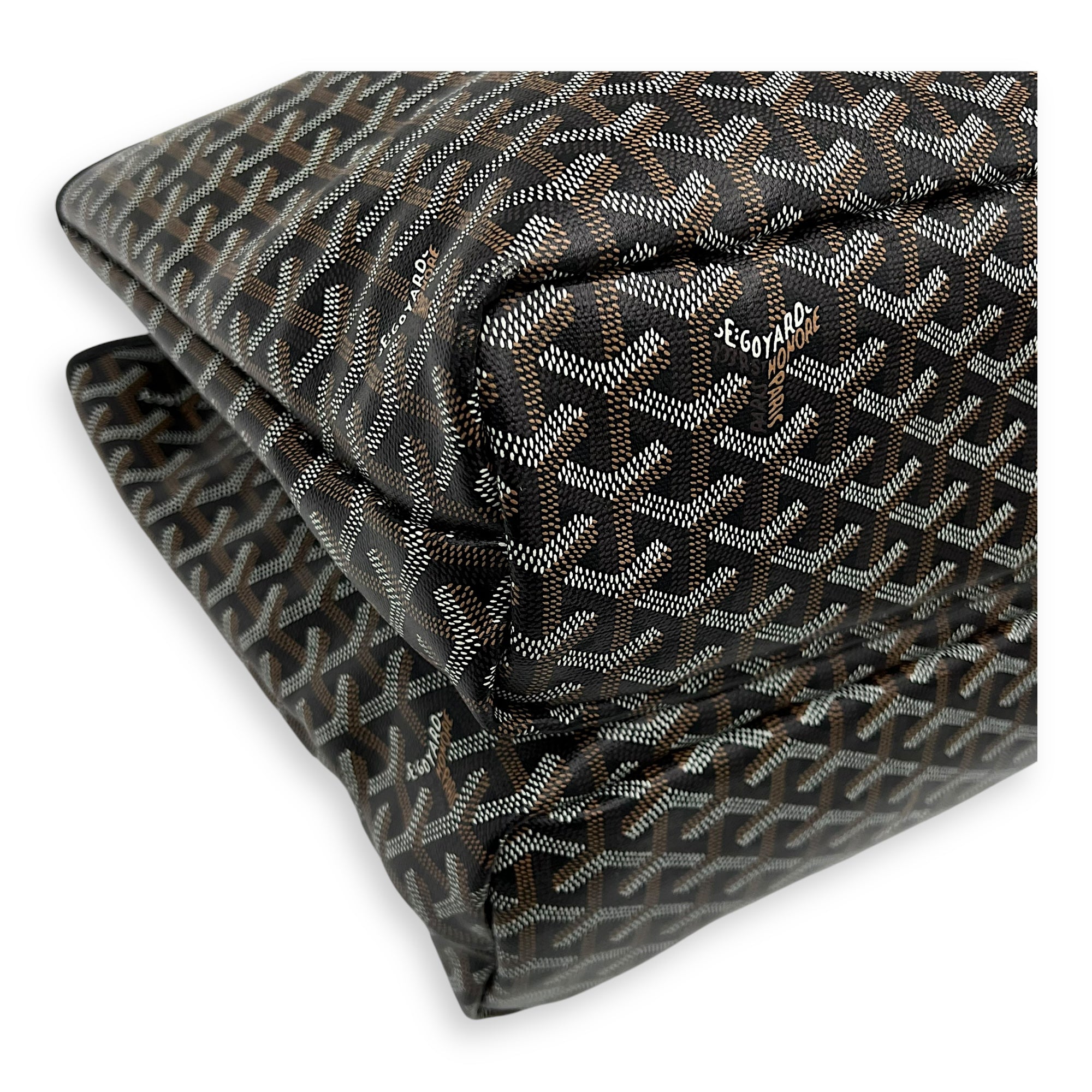 Goyard Isabelle Tote Bag Black in Coated Canvas, Silver hardware_8