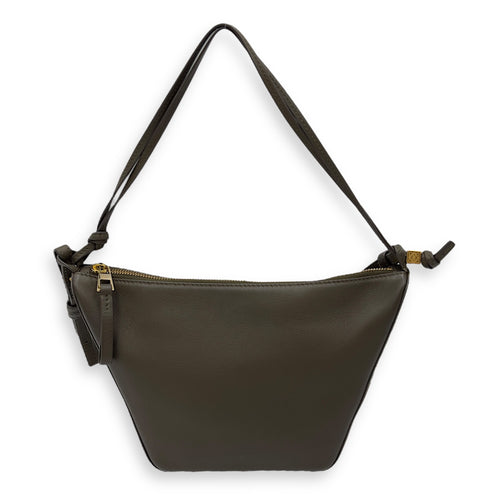 Loewe Hammock Hobo Mini Green Shoulder Bag in Calfskin, Gold hardware_1