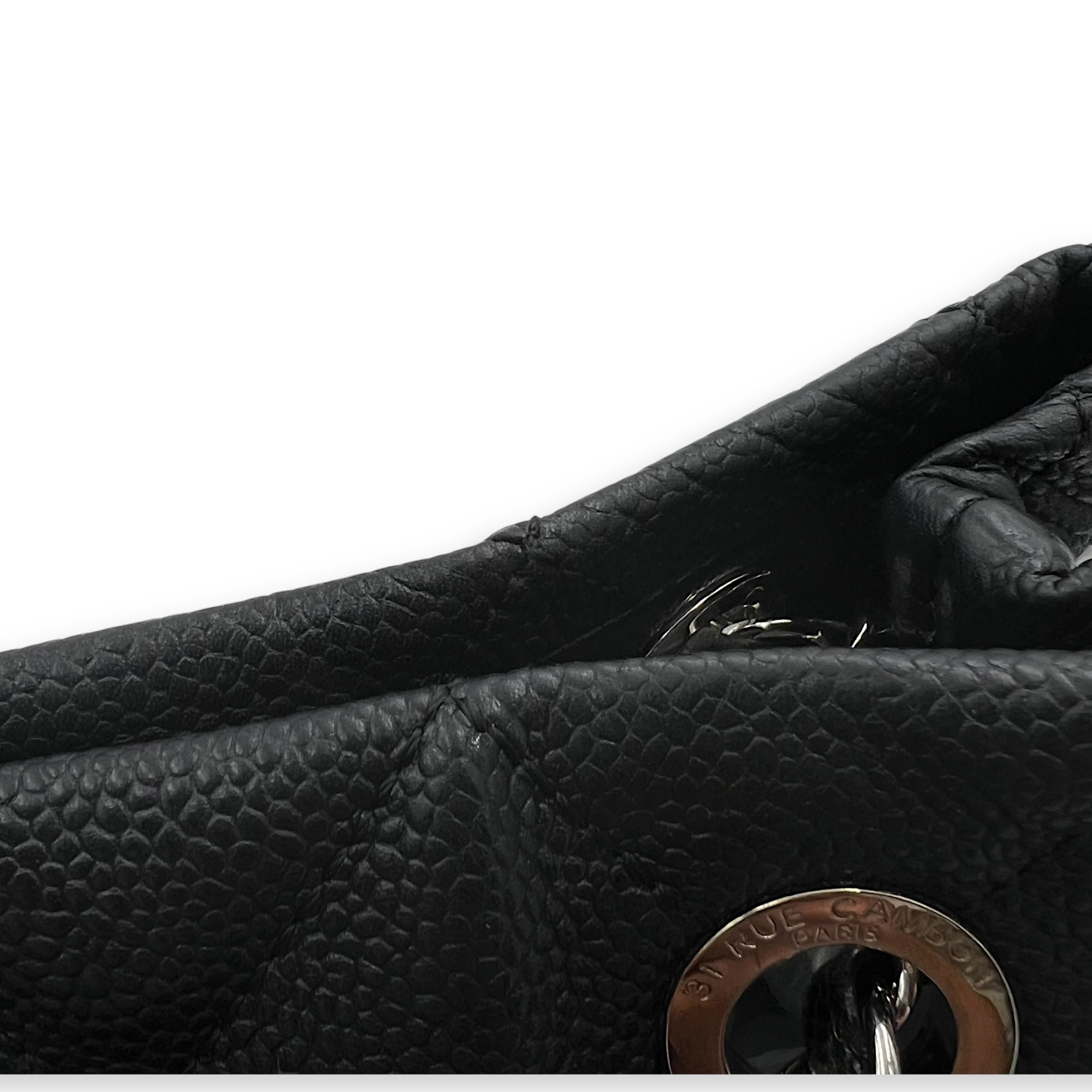Chanel CC Tote Bag Black in Caviar Leather, Silver hardware_15