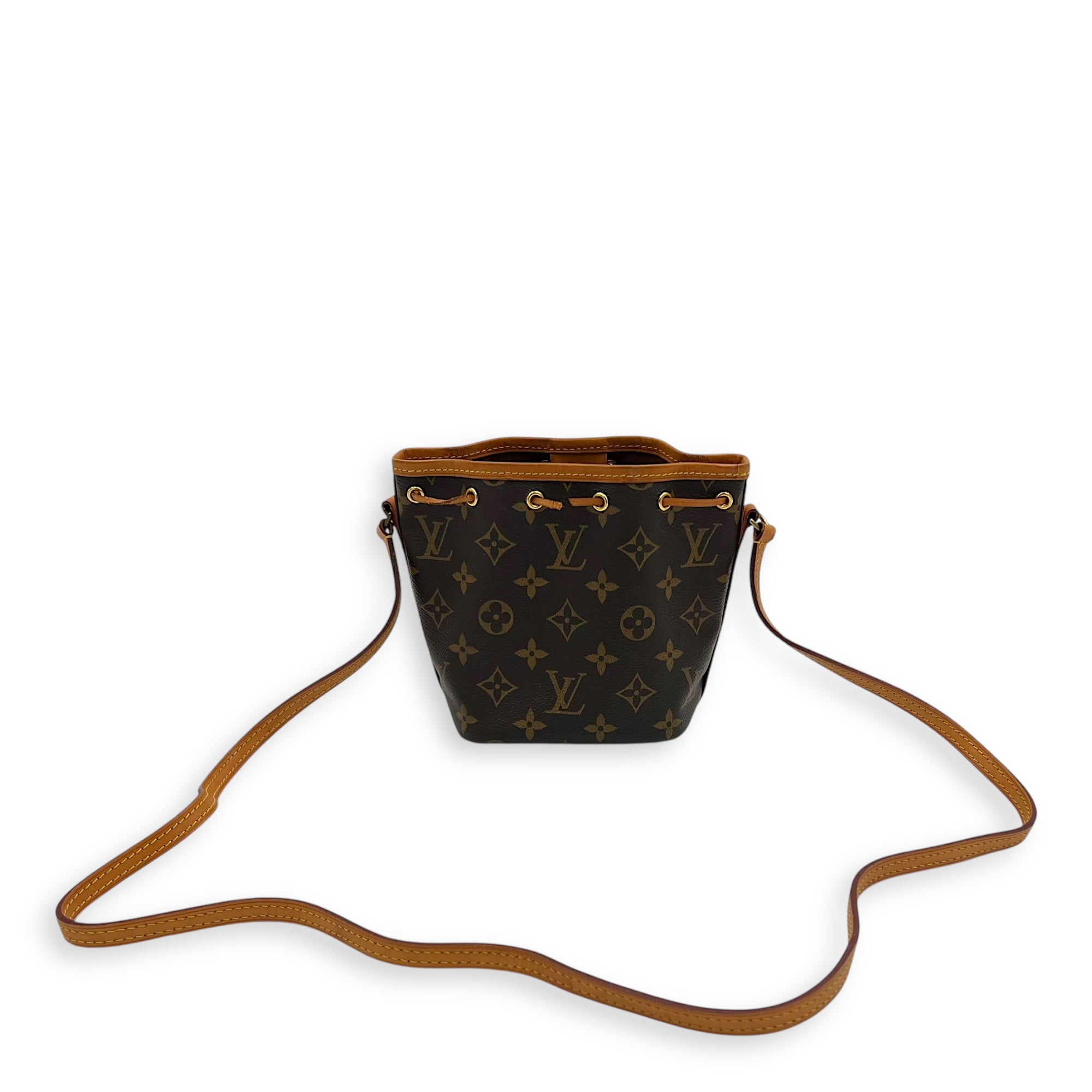 Louis Vuitton Noe Bucket Bag Brown in Monogram Coated Canvas, Gold hardware_15