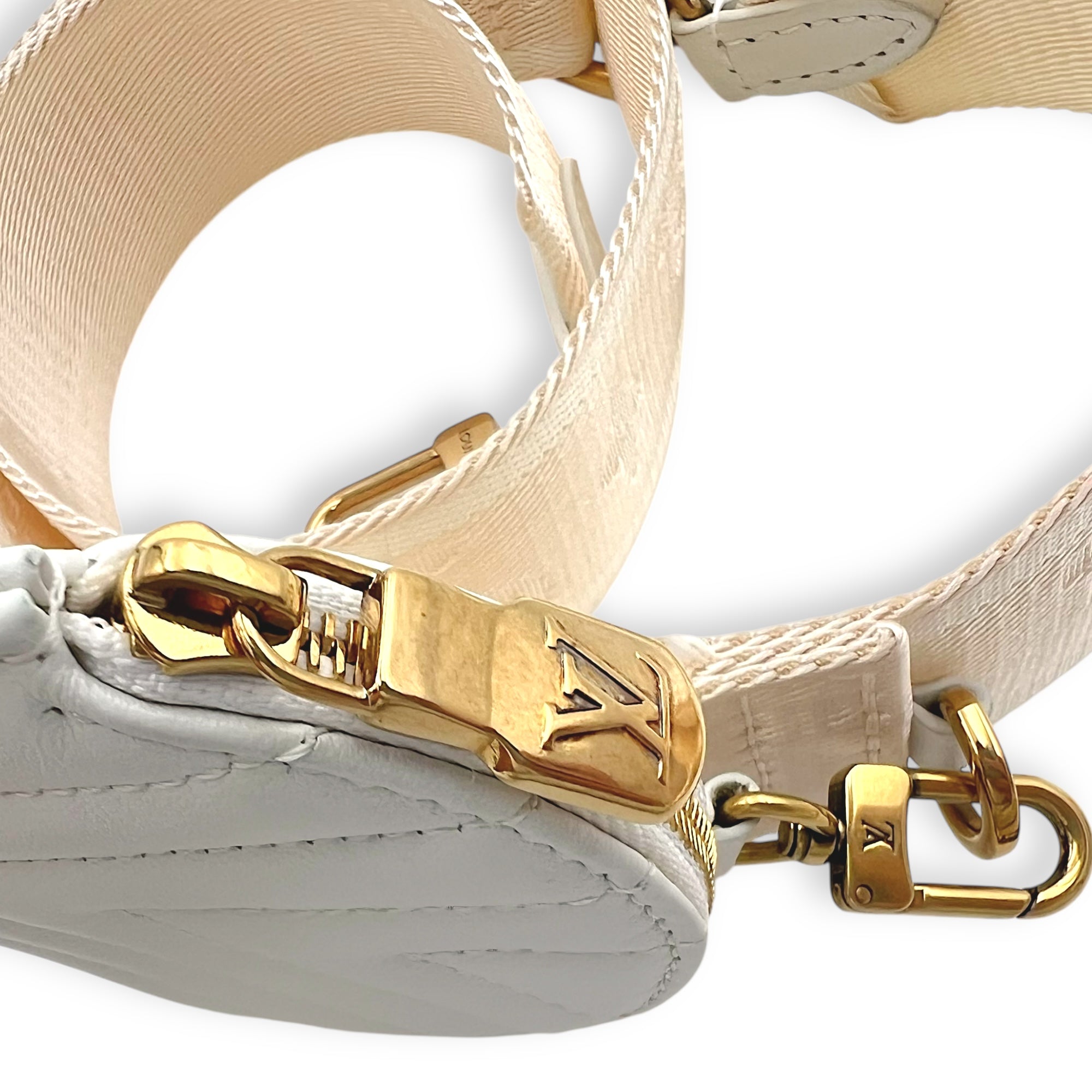 Louis Vuitton New Wave Crossbody Bag White in Calfskin, Gold hardware_15