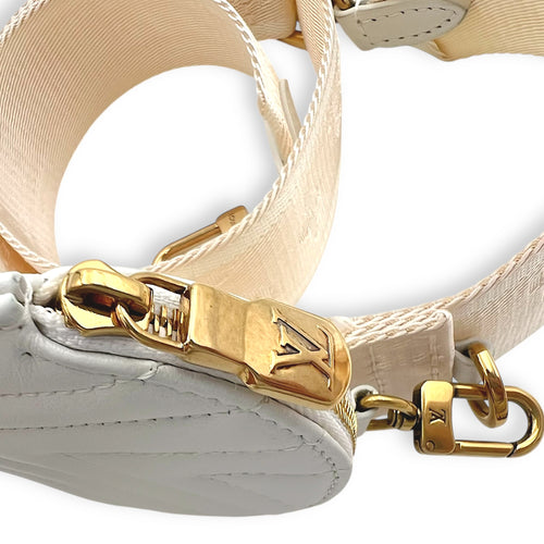 Louis Vuitton New Wave Crossbody Bag White in Calfskin, Gold hardware_15