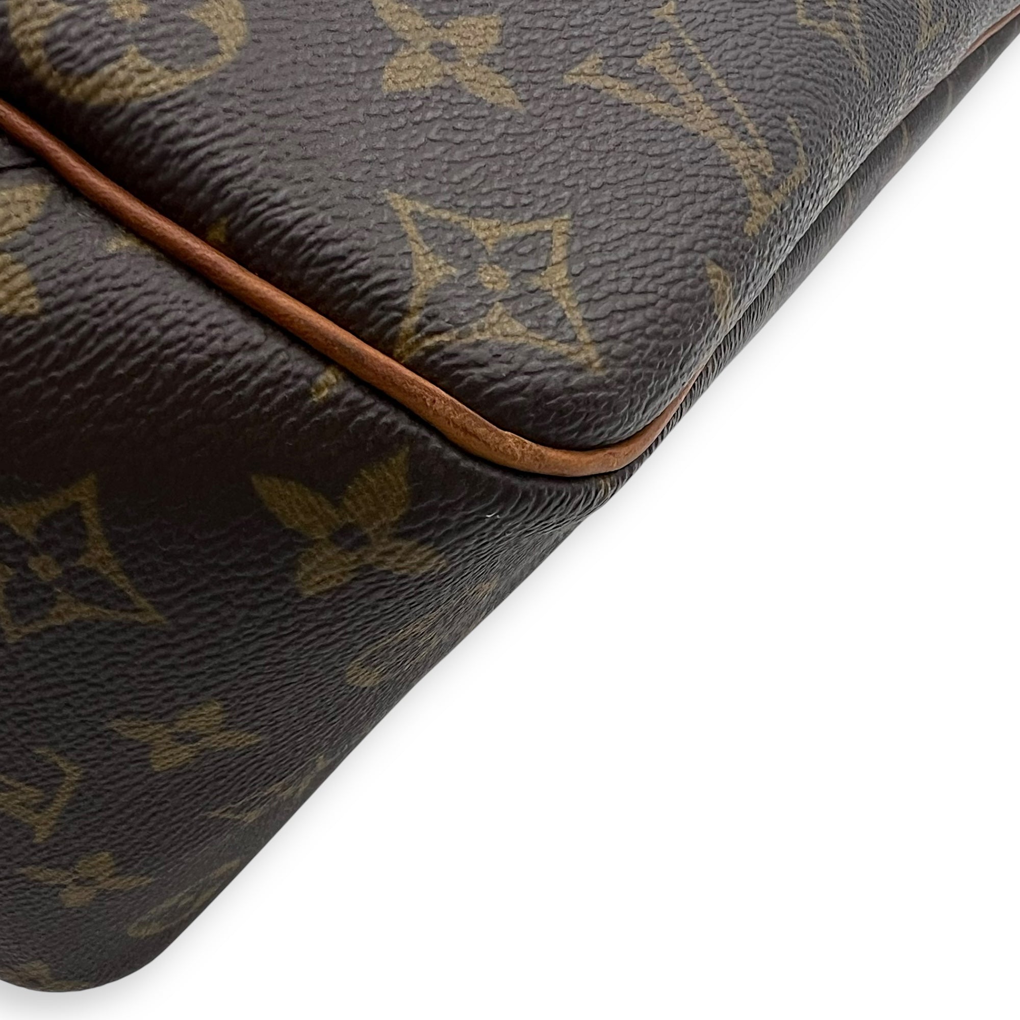 Louis Vuitton Trouville Top Handle Bag Brown in Monogram Coated Canvas, Gold hardware_14