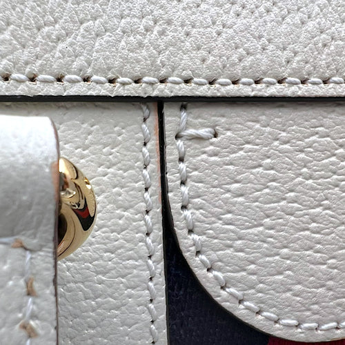 Gucci Ophidia Top Handle Bag White in Calfskin, Gold hardware_15