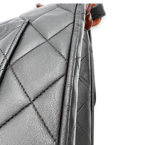 Chanel CC Quilted Tortoise Shell Shoulder Bag Black in Lambskin, tortoise shell hardware_15