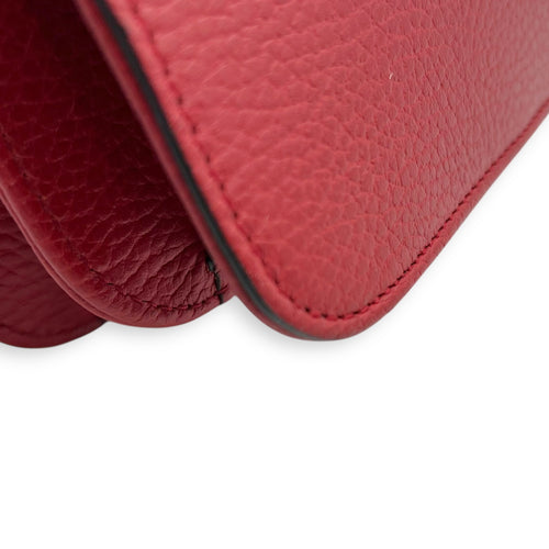 Gucci Interlocking G Shoulder Bag Red in Calfskin, Gold hardware_14