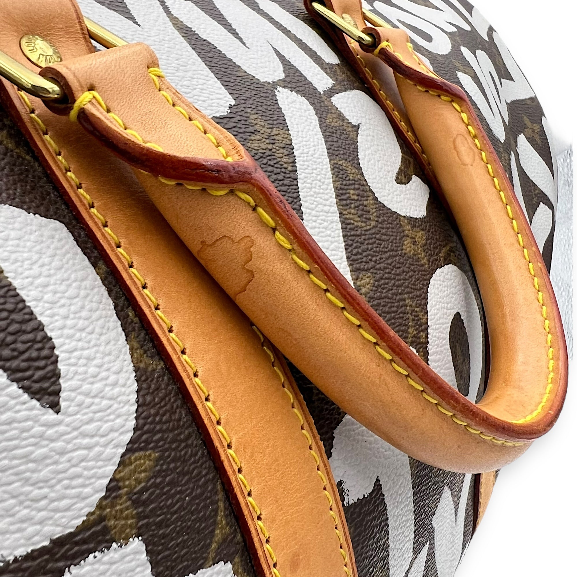 Louis Vuitton Stephen Sprouse Keepall 50 Brown Duffle Bag in Coated Canvas, Gold hardware_15