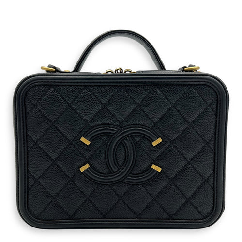 Chanel Filigree Top Handle Bag Medium Beige in Caviar Leather, Gold hardware_1