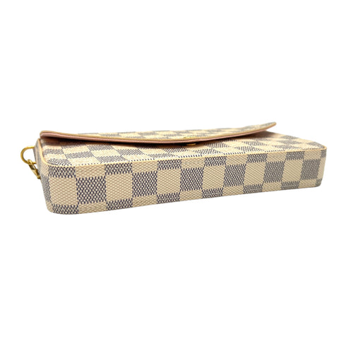 Felicie Damier Azur Crossbody Bag in Coated Canvas, Gold hardware