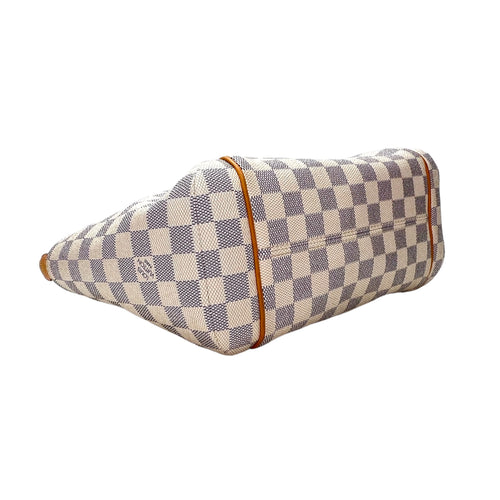 Totally PM Damier Azur Shoulder Bag in Coated Canvas, Gold hardware