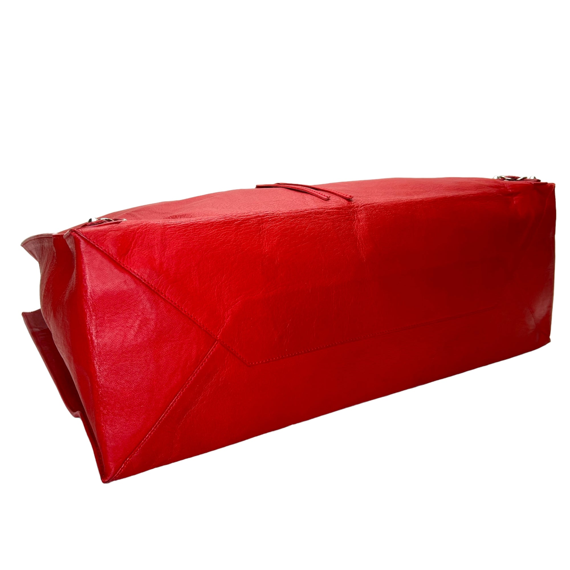 Papier Red Tote Bag in Calfskin, Silver hardware