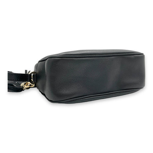 Soho Crossbody Bag Black in Calfskin, Gold hardware