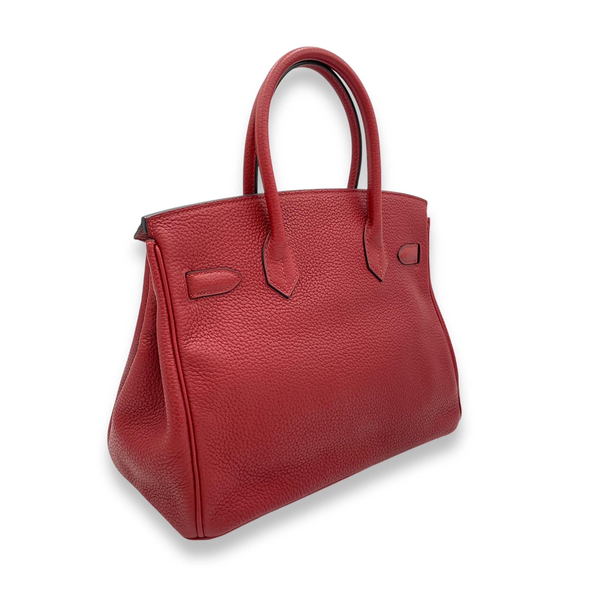 Birkin 30 Red in Clemence, Palladium hardware