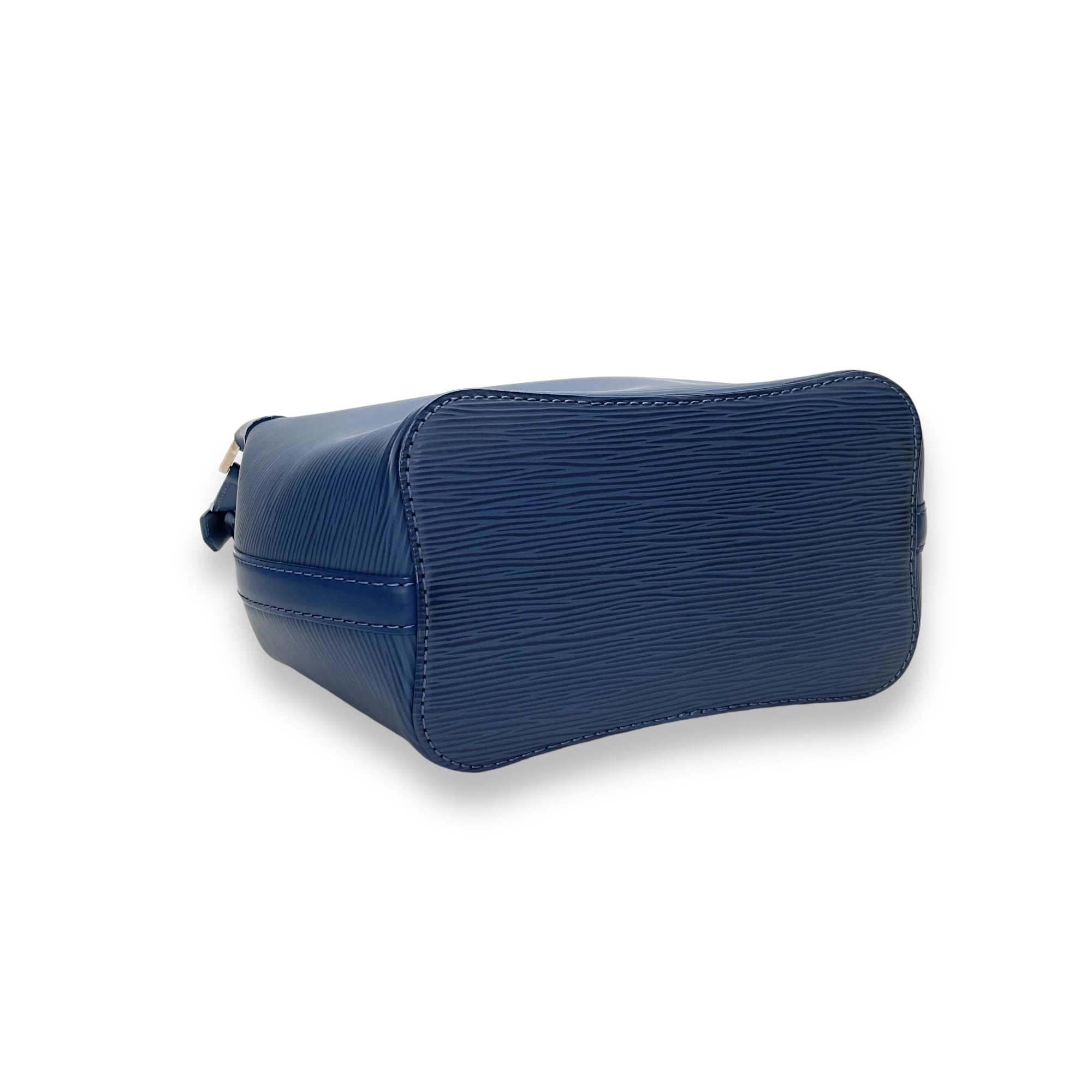 Mandara Shoulder Bag Blue in Epi Leather, Silver hardware