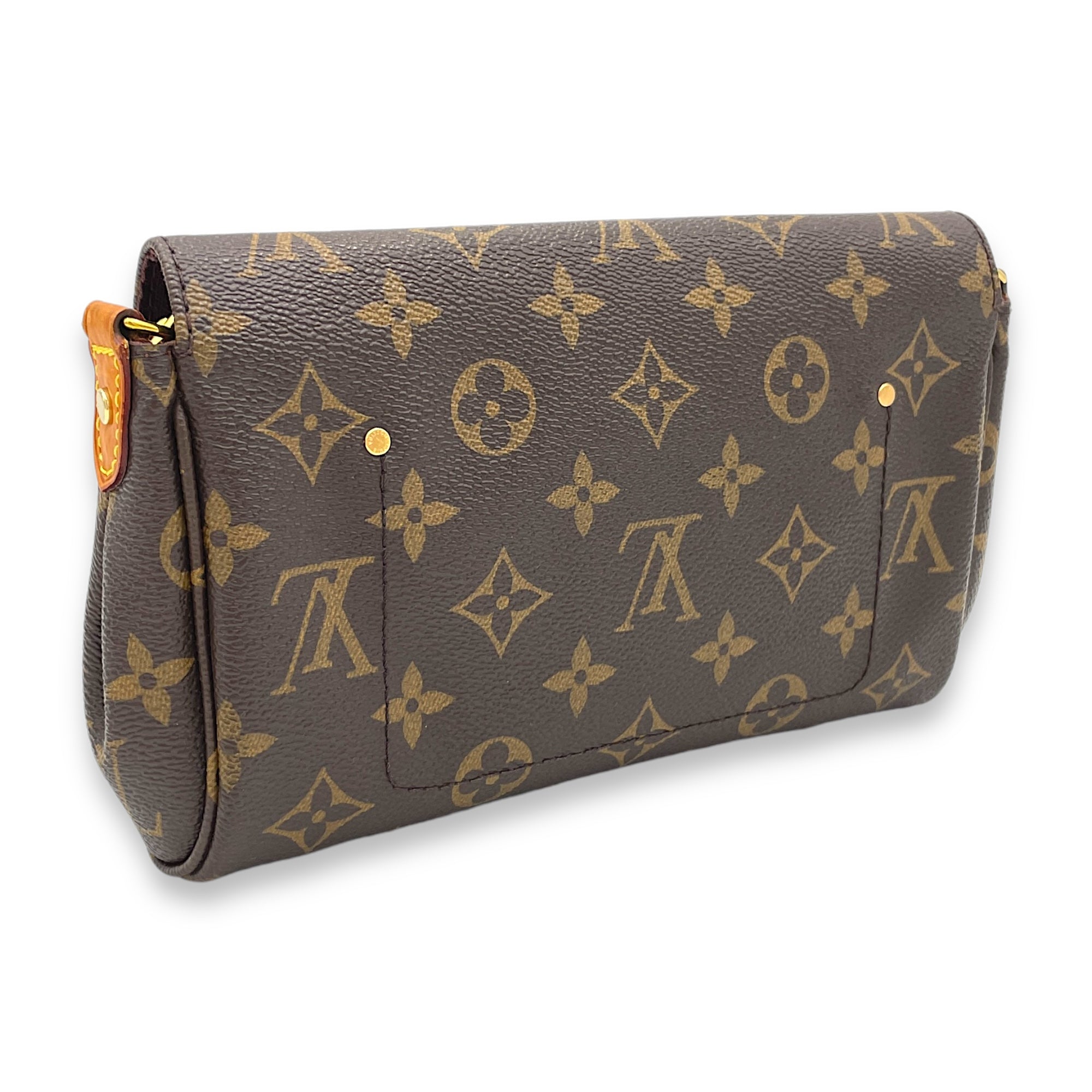 Favourite Crossbody Bag Brown in Monogram Coated Canvas, Gold hardware