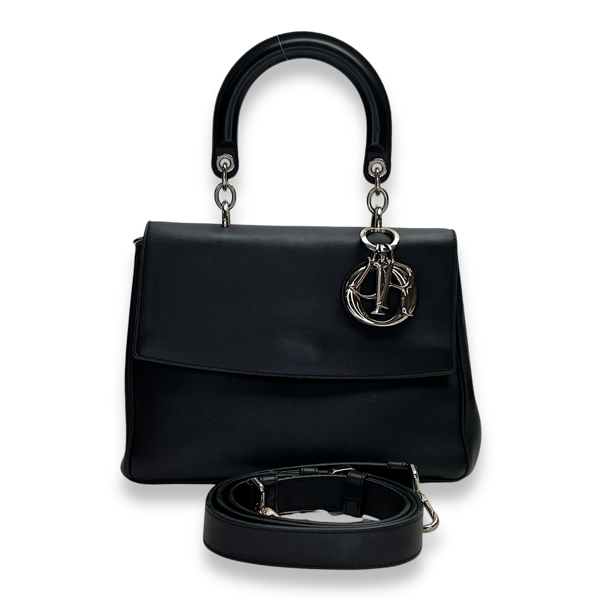 Be Dior Flap Top handle bag in Calfskin, Silver Hardware