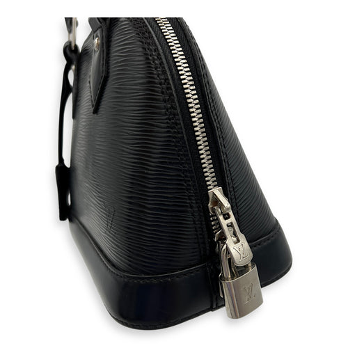 Alma Top Handle Bag BB Black in Epi Leather, Silver hardware