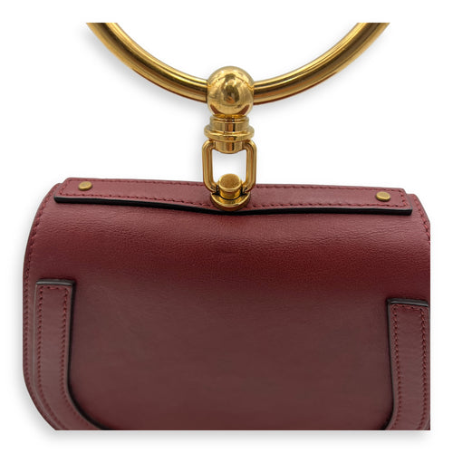 Nile Red Top Handle Bag in Calfskin, Gold hardware