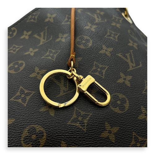 Artsy Top Handle Bag Brown in Monogram Coated Canvas, Gold hardware