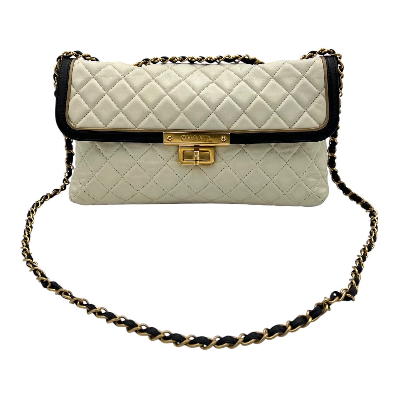 Others Shoulder Bag White in Calfskin, Gold hardware