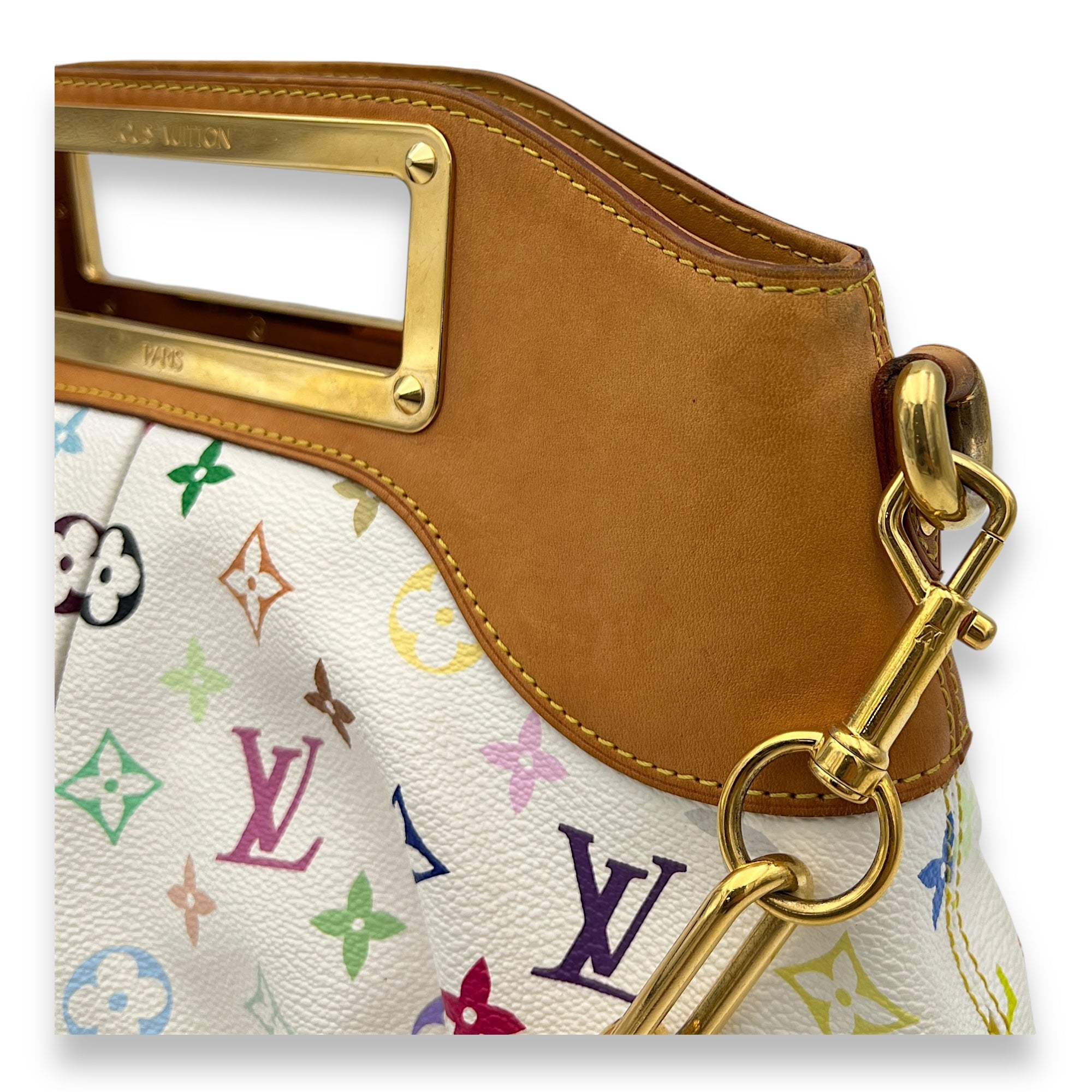 Judy Murakami Top Handle Bag Multi-colour in Monogram Coated Canvas, Gold hardware