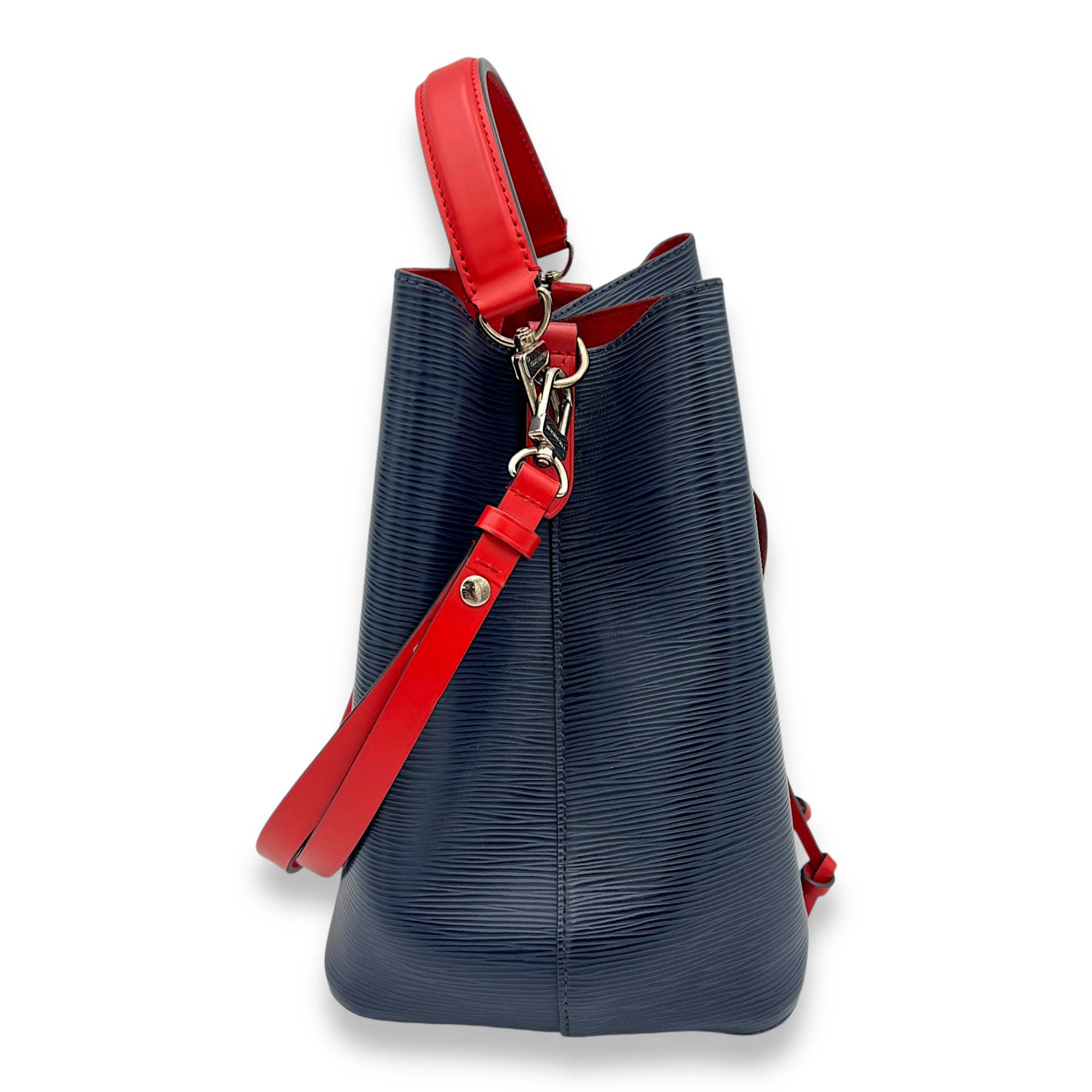 NeoNoe Bucket Bag Blue in Epi Leather, Silver hardware