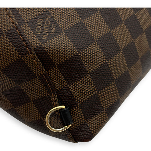 Clapton Backpack Damier Ebene in Coated Canvas, Gold hardware