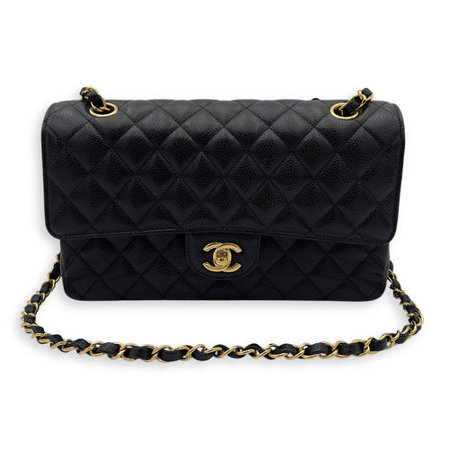 Chanel Classic Shoulder Bag Black in Caviar Leather, Gold hardware_16