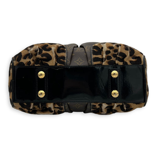 Louis Vuitton Leopard Top Handle Bag MM Gold in Canvas, Gold hardware_5