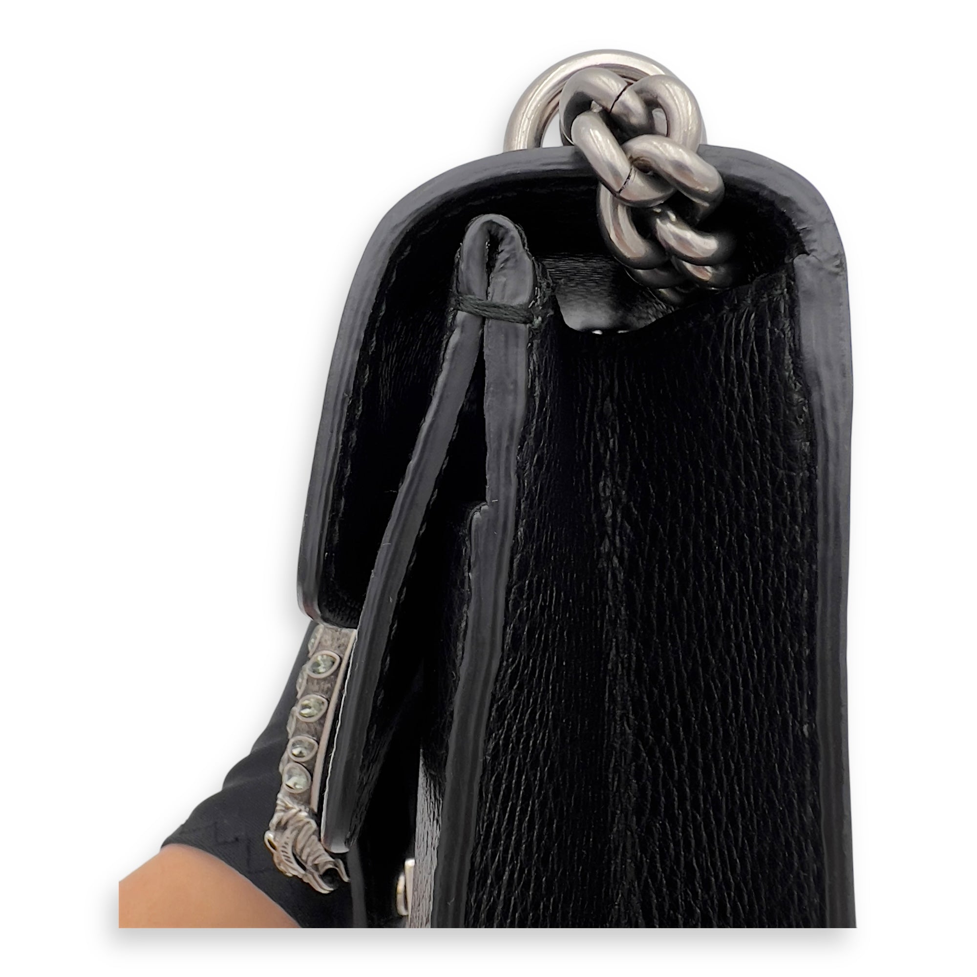 Gucci Dionysus Mini Black Crossbody Bag in Calfskin, Ruthenium hardware_12