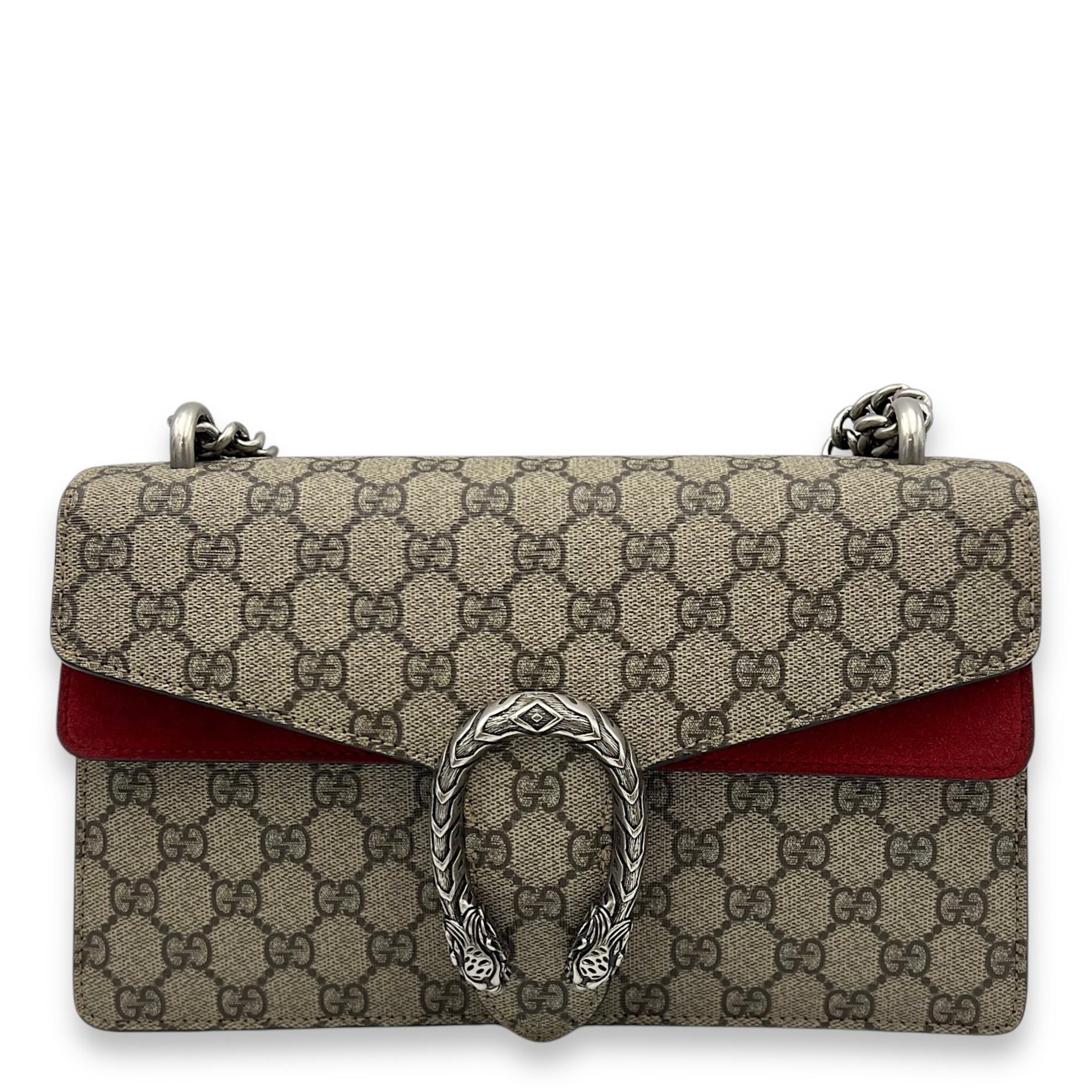 Gucci Dionysus Shoulder Bag Beige in Coated Canvas, Silver hardware_1