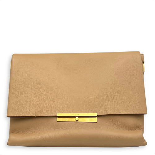 Celine Others Shoulder Bag Beige in Calfskin, Gold hardware_1