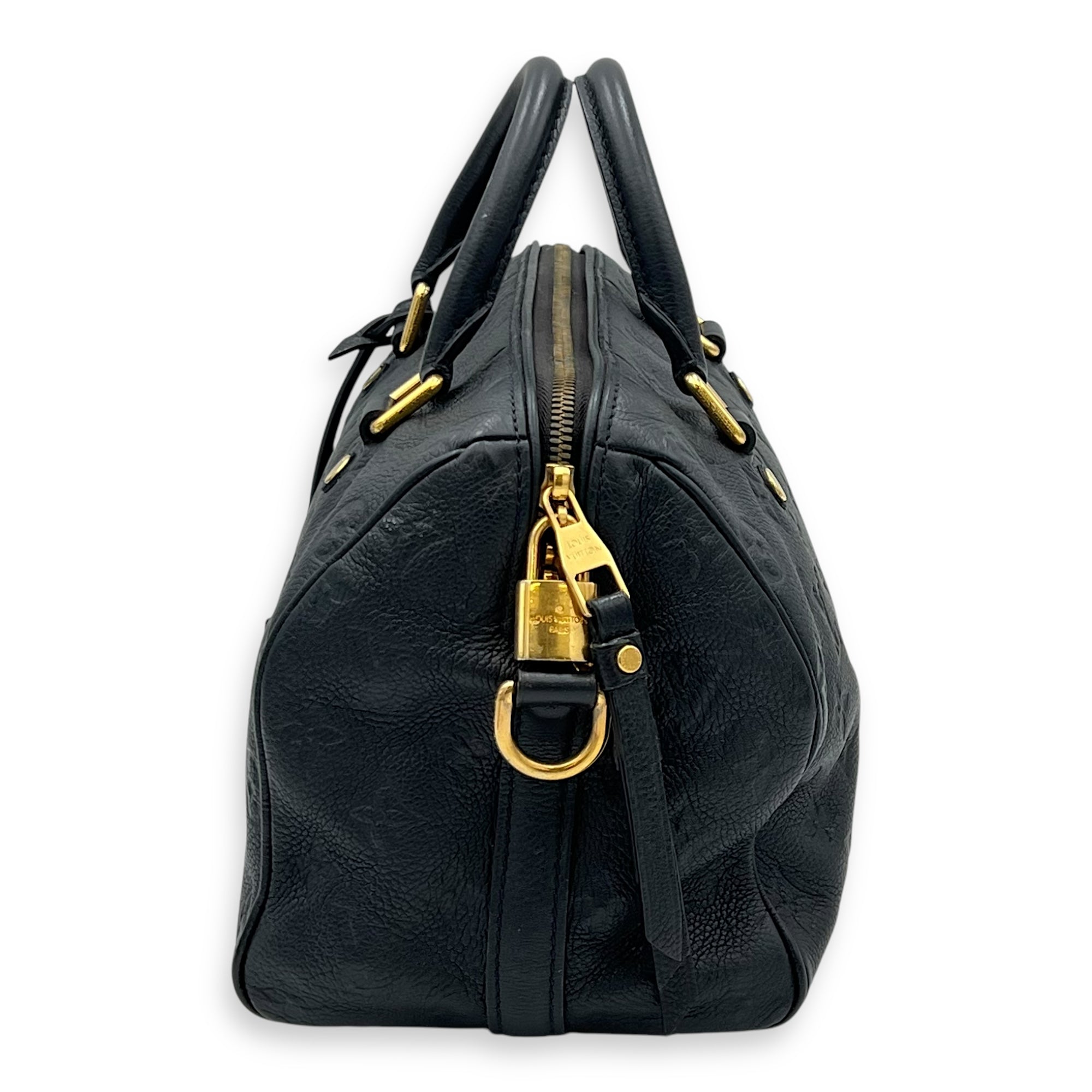 Louis Vuitton Speedy 25 Black Top Handle Bag in Empreinte Leather, Gold hardware_3