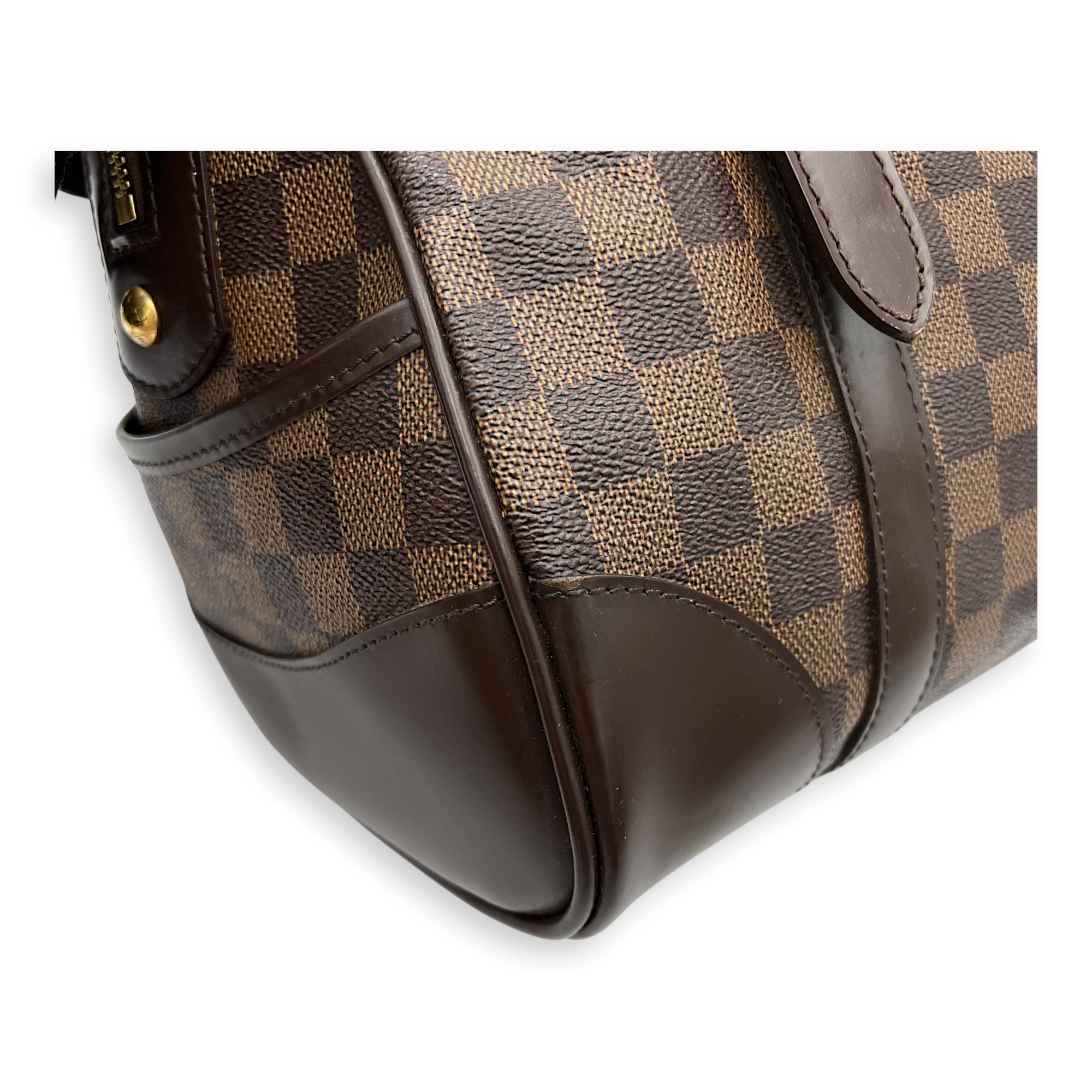 Louis Vuitton Berkeley Top Handle Bag Brown in Coated Canvas, Gold hardware_12