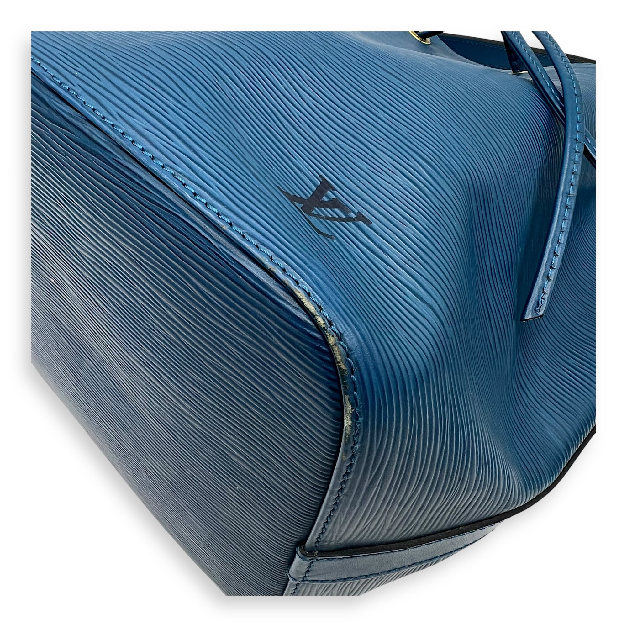 Louis Vuitton Noe Bucket Bag Blue in Epi Leather, Gold hardware_7