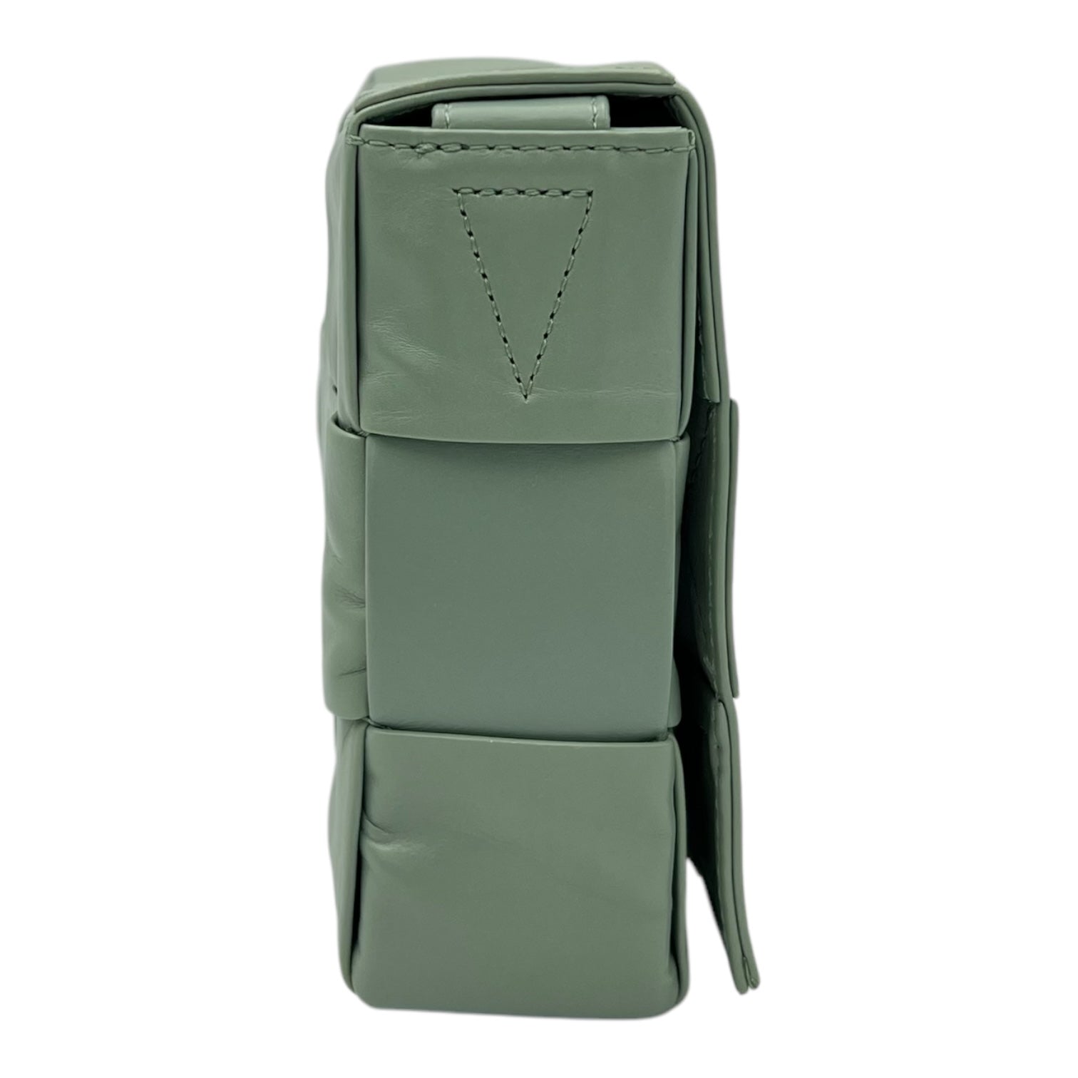 Bottega Veneta Cassette Crossbody Bag Green in Calfskin, Silver hardware_3