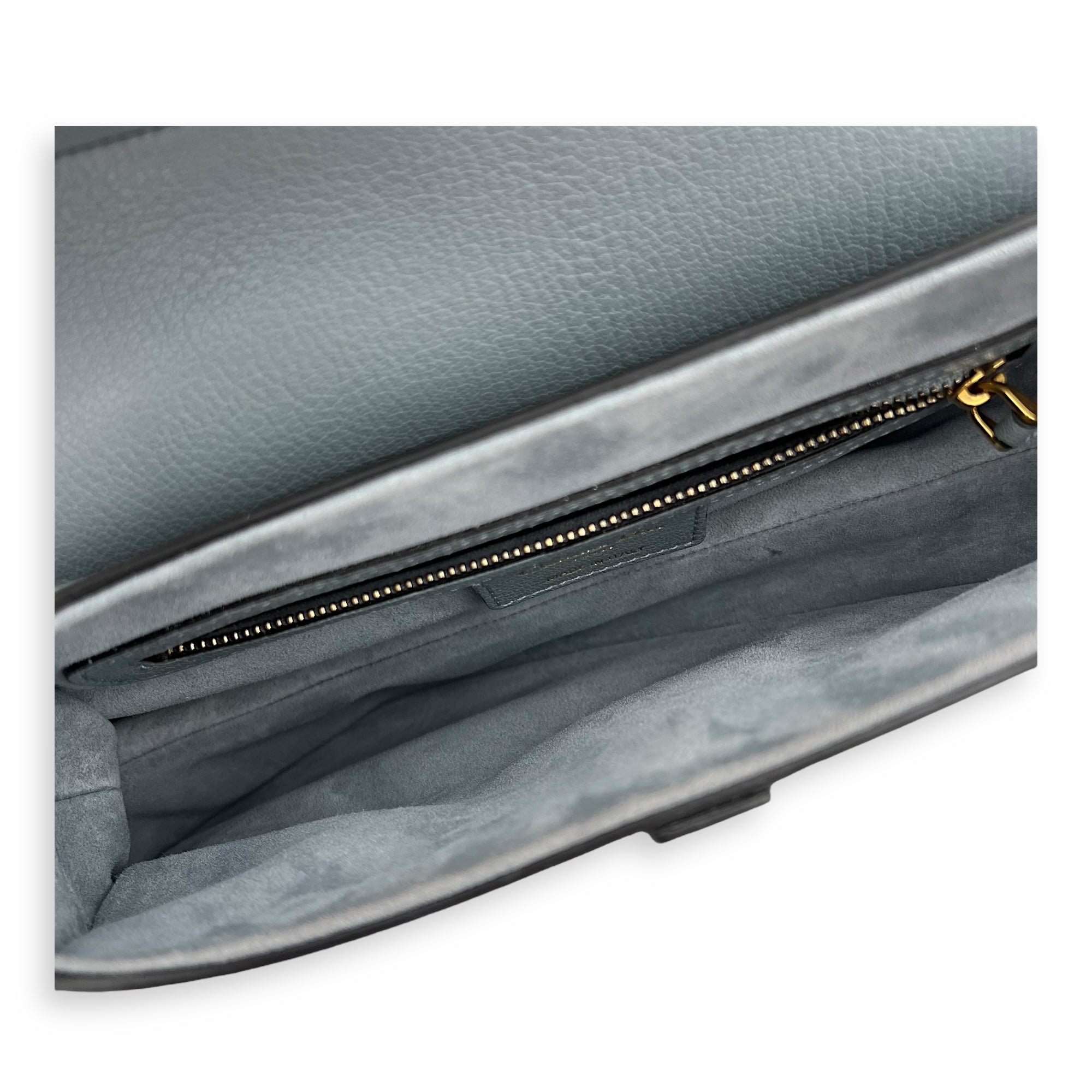 Christian Dior Saddle Shoulder Bag Medium Blue in Calfskin, Gold hardware_6