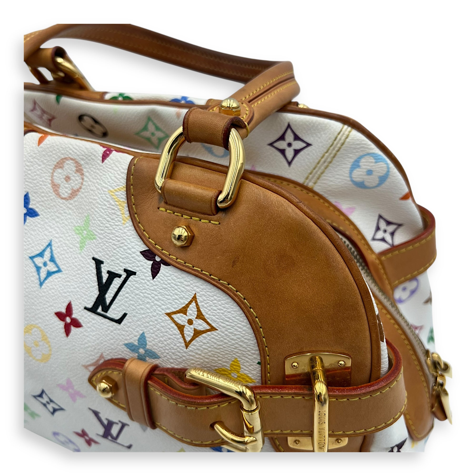 Louis Vuitton Claudia Shoulder Bag Multicolor x Murakami in Monogram Coated Canvas, Gold hardware_14