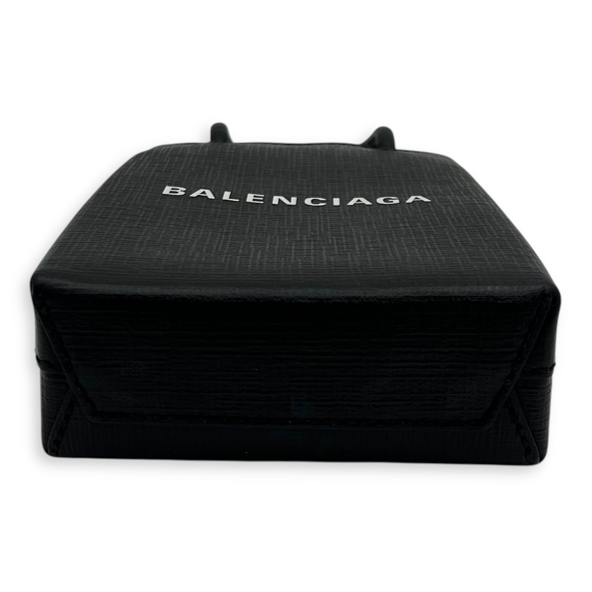 Balenciaga Shopping Tote Bag Black in Calfskin, Silver hardware_5