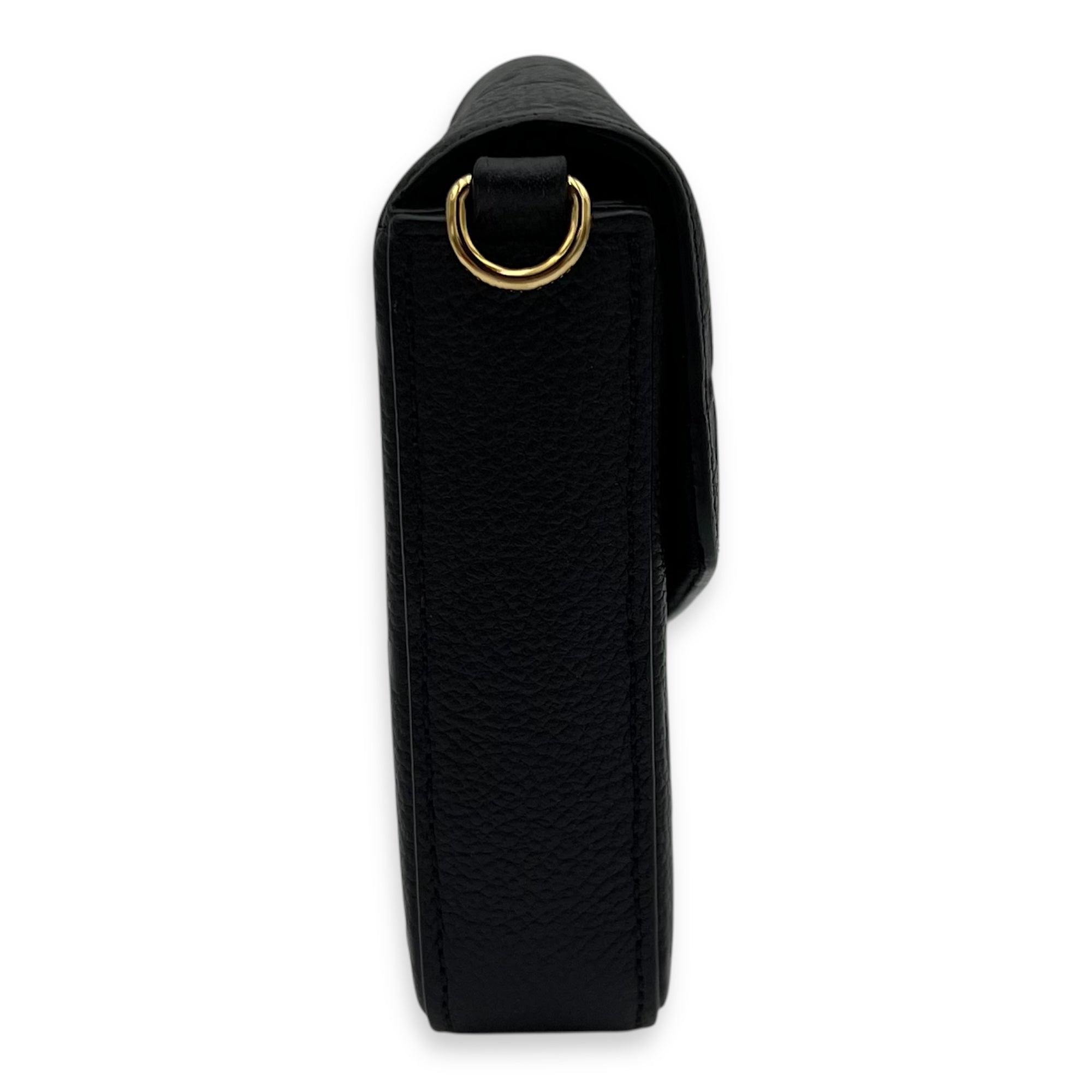 Louis Vuitton Felicie Wallet On Chain Black in Monogram Empreinte Leather, Gold hardware_4
