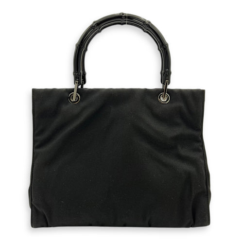 Gucci Bamboo Top Handle Bag Black in Nylon_2