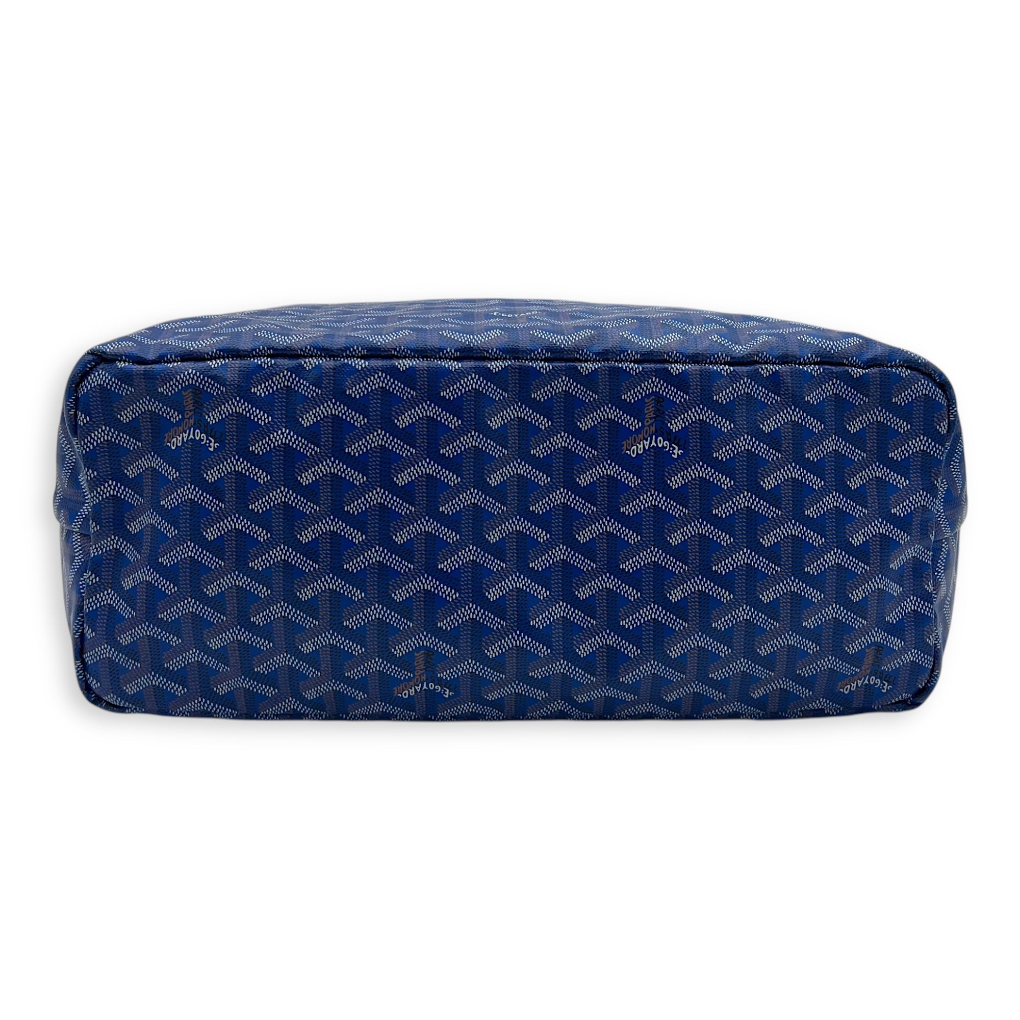 Goyard Saint Louis Tote Bag Blue in Coated Canvas, Silver hardware_5
