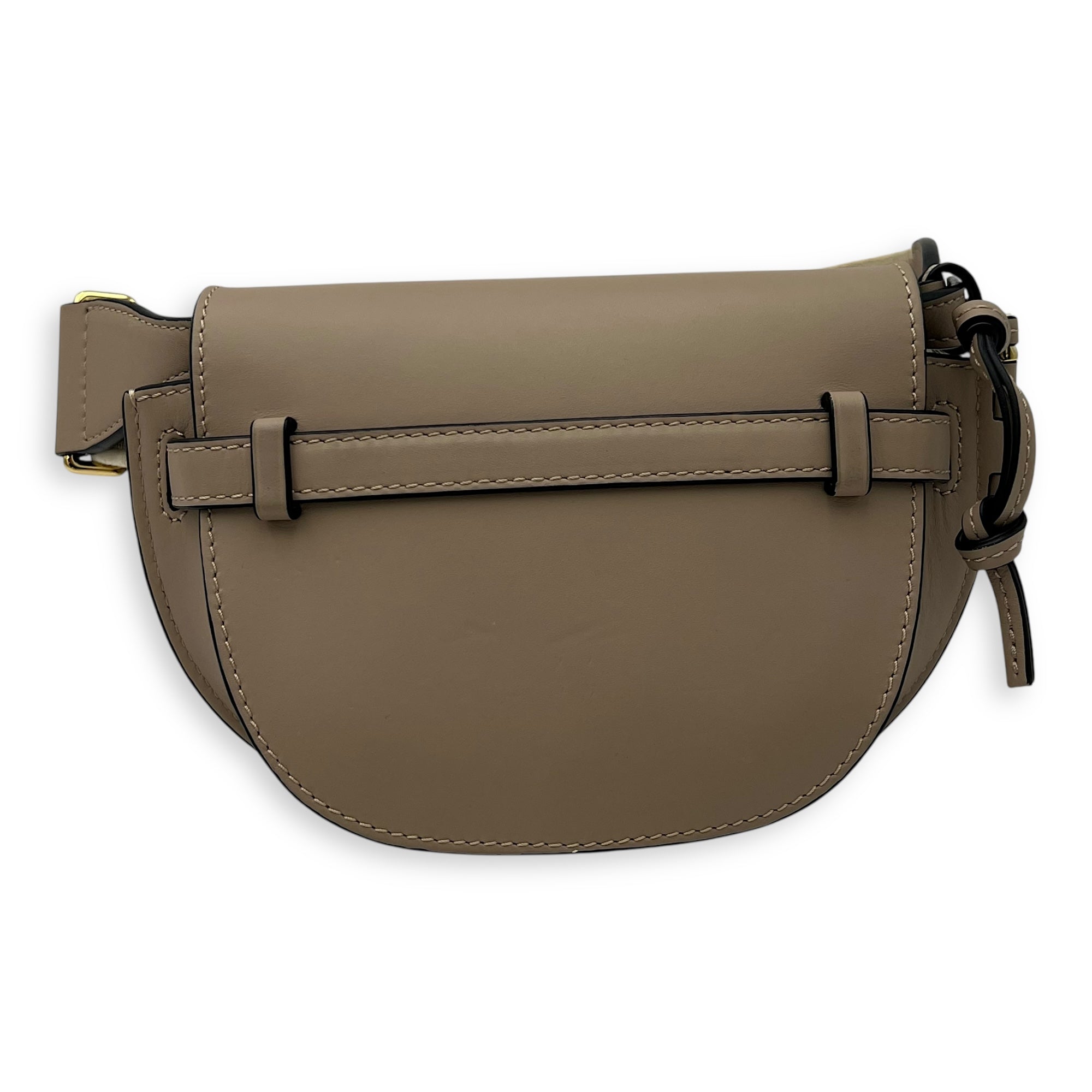 Loewe Gate Dual Beige Crossbody Bag in Calfskin, Gold hardware_2
