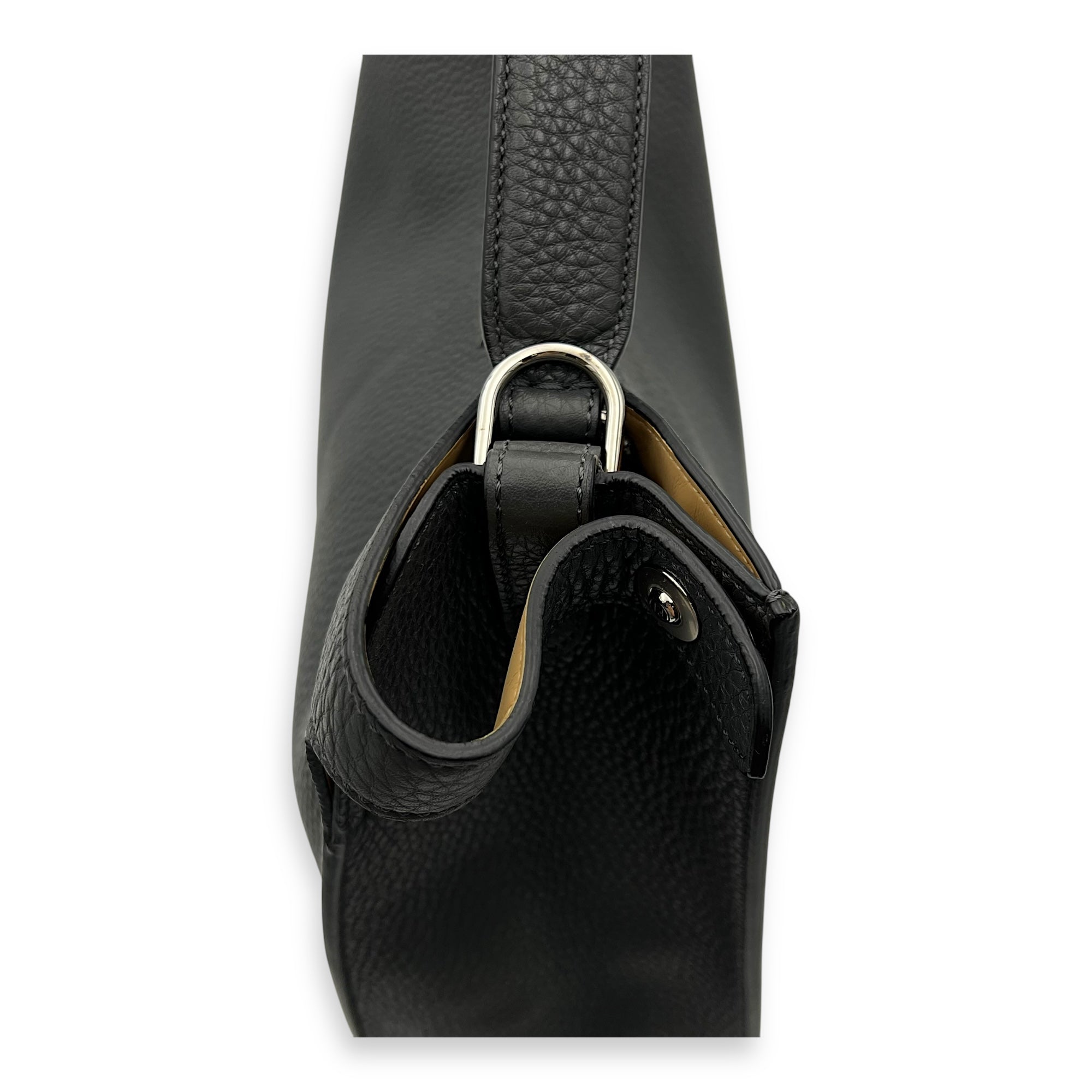 Fendi Peekaboo X-Lite Grey Crossbody Bag in Calfskin, Silver hardware_8